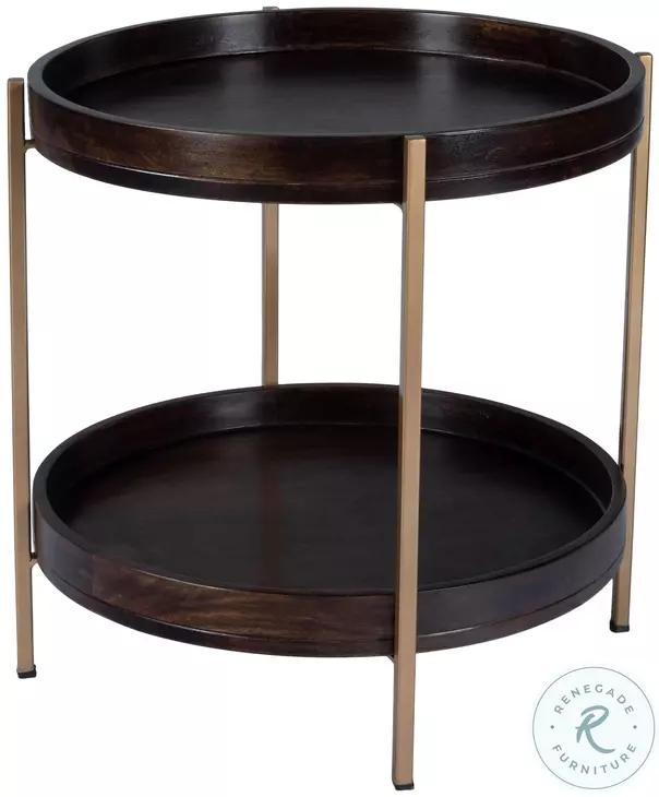 Damirra Natural Wood And Metal Accent Table