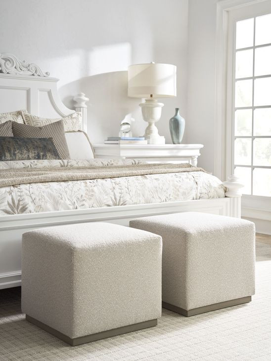 Colby Taupe Upholstered Ottoman