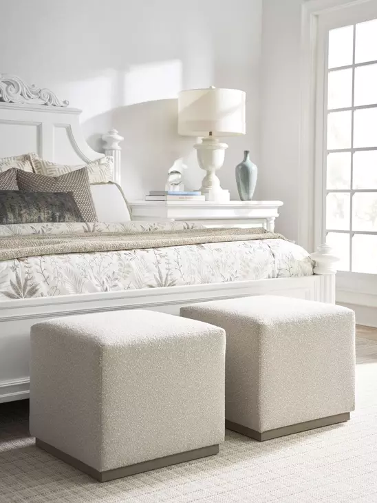 Colby Taupe Upholstered Ottoman