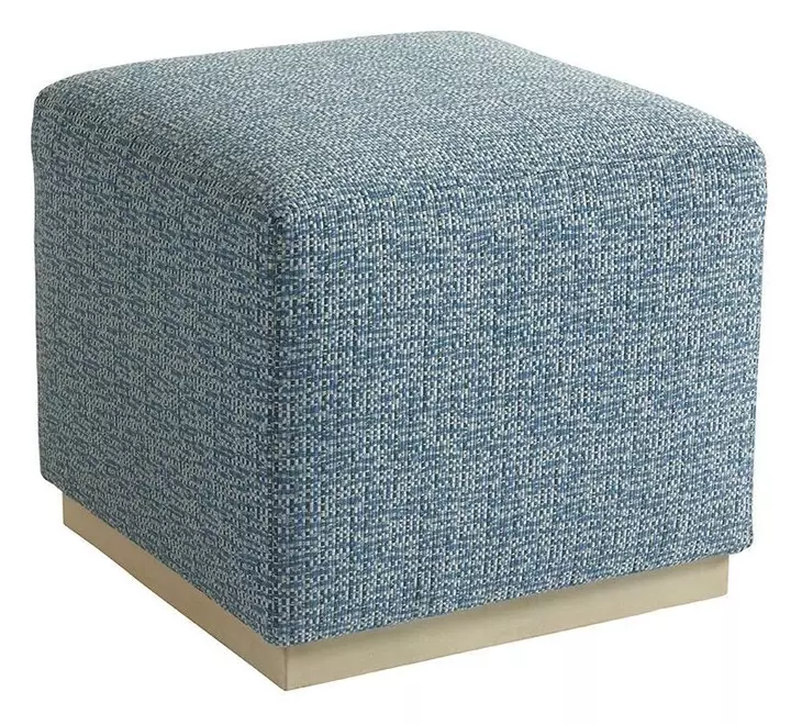 Colby Blue Upholstered Ottoman