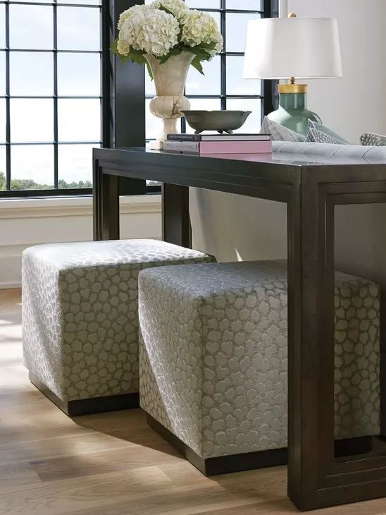 Colby Cream Upholstered Ottoman