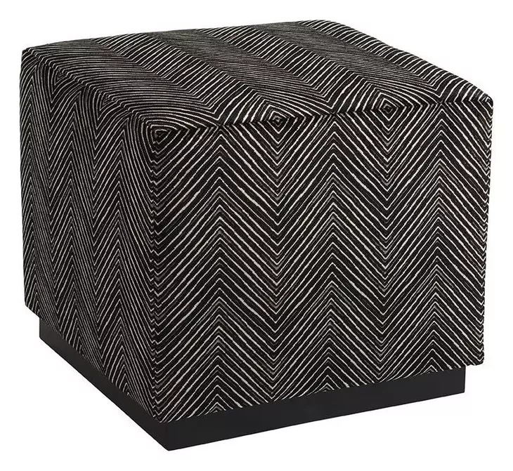 Colby Black Upholstered Ottoman