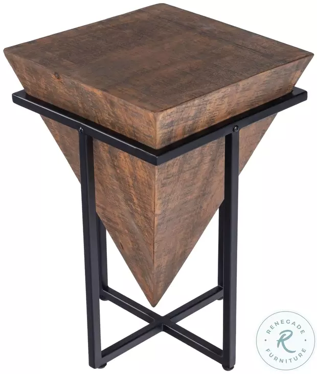 Gulnaria Natural Wood And Metal Accent Table