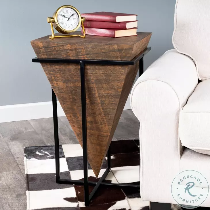 Gulnaria Natural Wood And Metal Accent Table