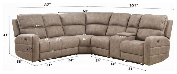 Olwen Mocha Modular Power Reclining Sectional with USB Charging