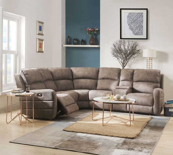 Olwen Mocha Modular Power Reclining Sectional with USB Charging