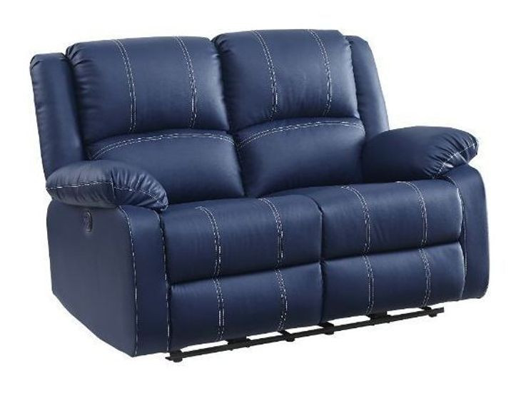 Zuriel Blue 60" Power Reclining Loveseat with USB Charging