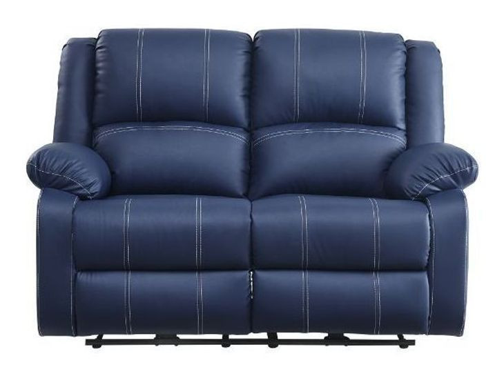 Zuriel Blue 60" Power Reclining Loveseat with USB Charging