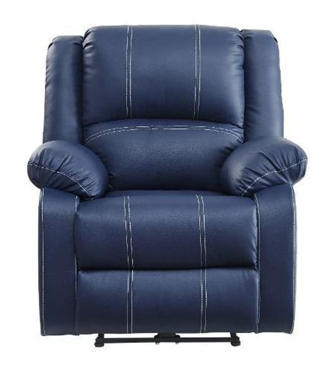 Zuriel Blue Power Recliner with USB Charging