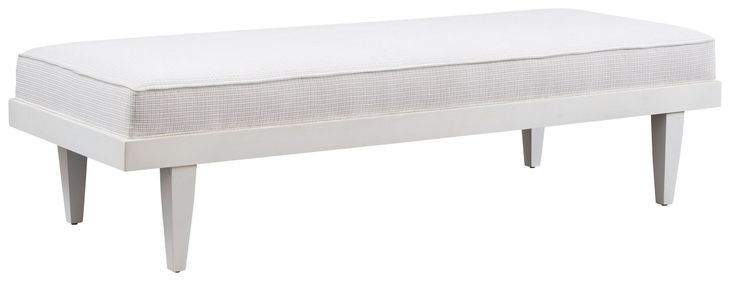 Lagunita White Fabric Upholstered Bench