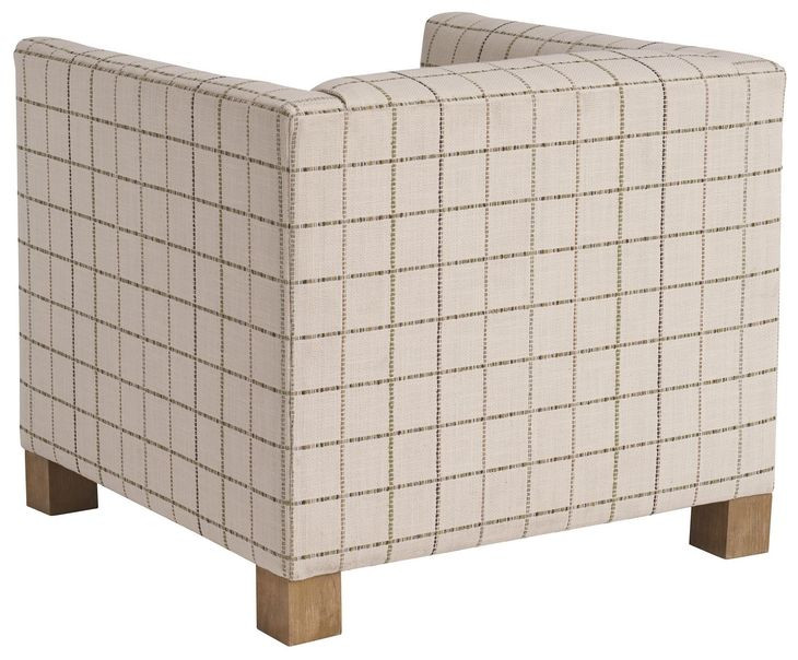 Chandler Beige and Brown Upholstered Accent Chair by Barclay Butera