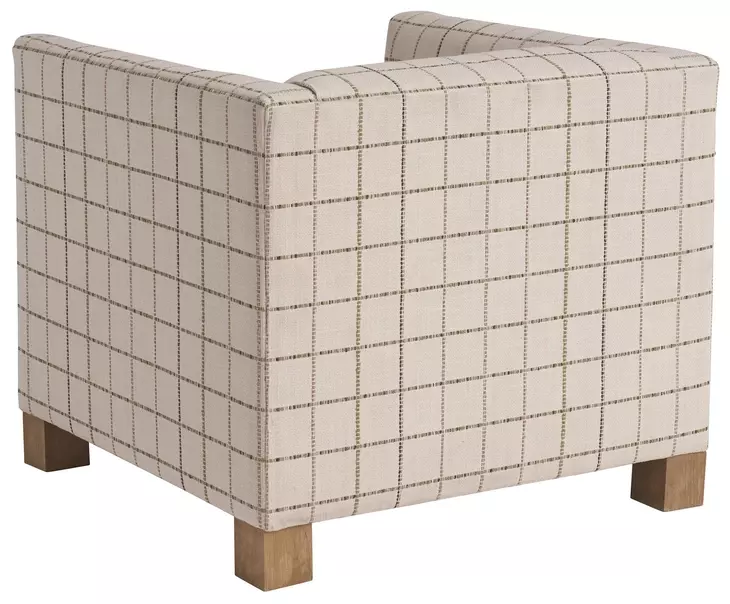 Chandler Beige and Brown Upholstered Accent Chair by Barclay Butera