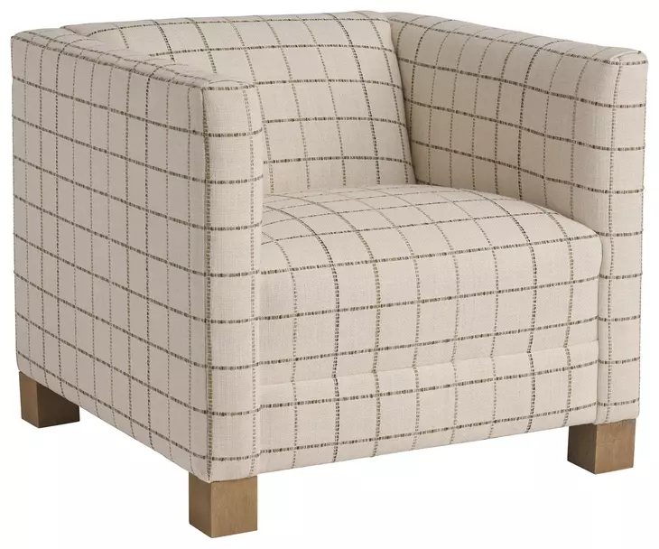 Chandler Beige and Brown Upholstered Accent Chair by Barclay Butera