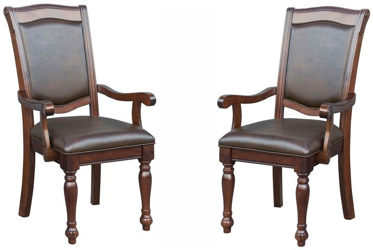 Lordsburg Brown Cherry Arm Chair Set of 2
