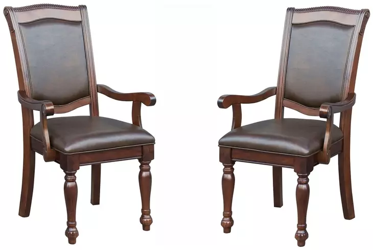 Lordsburg Brown Cherry Arm Chair Set of 2