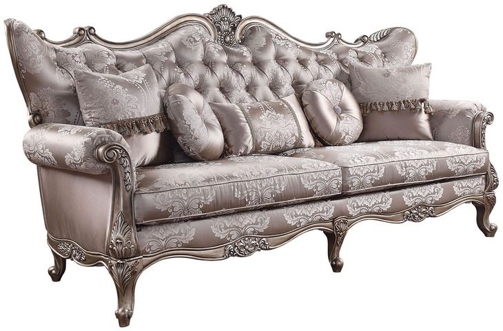 Jayceon Champagne 94" Sofa with Pillows