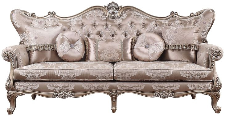 Jayceon Champagne Living Room Set with Pillows