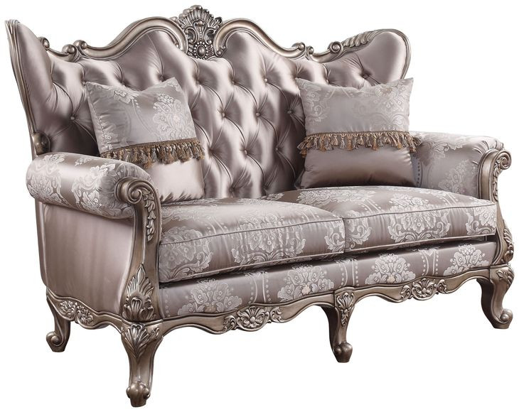 Jayceon Champagne 68" Loveseat with Pillows