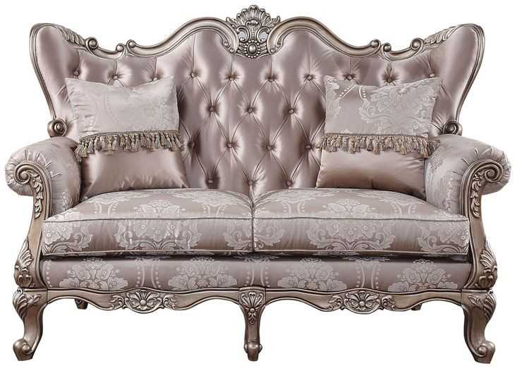 Jayceon Champagne 68" Loveseat with Pillows
