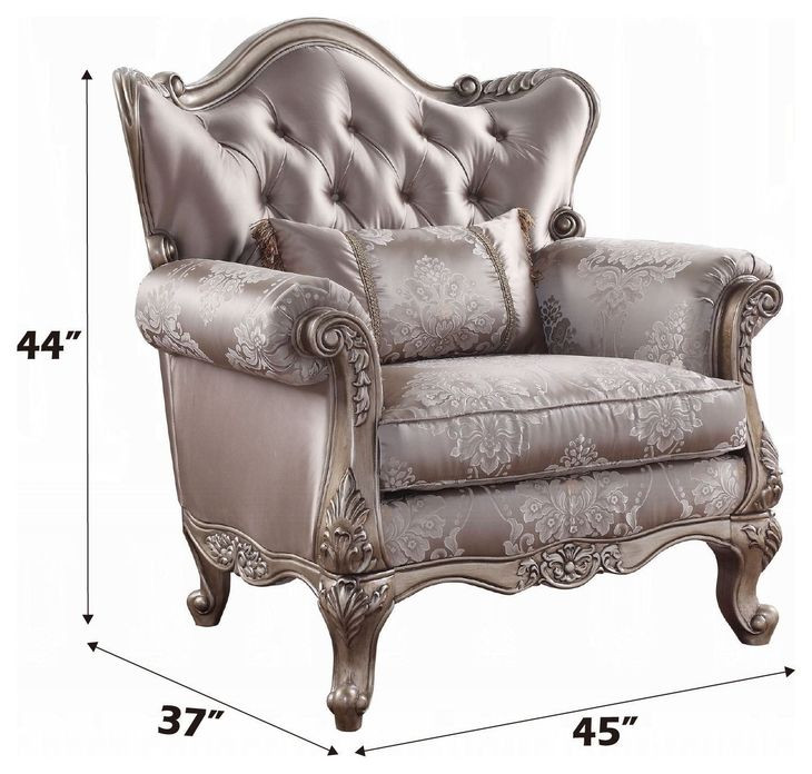 Jayceon Champagne Upholstered Lounge Chair with Pillow