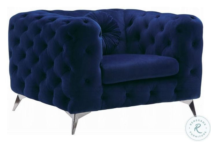 Atronia Blue Velvet Chair