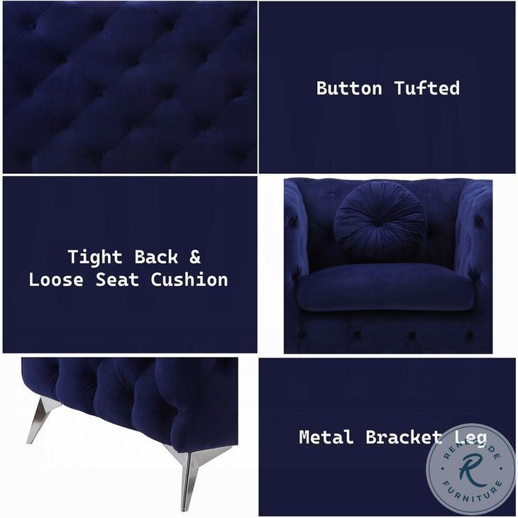 Atronia Blue Velvet Chair