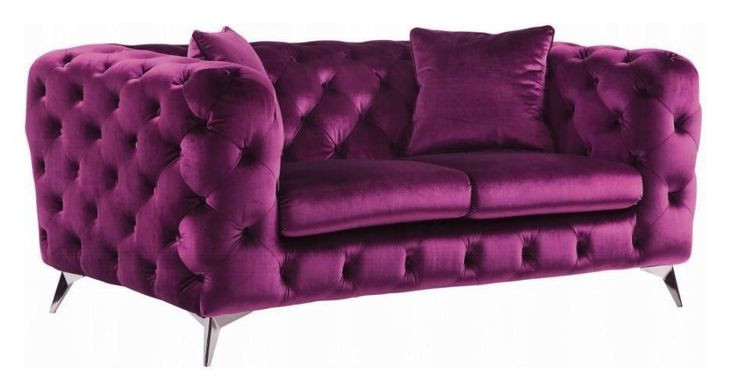 Atronia Purple 72" Loveseat with Pillow