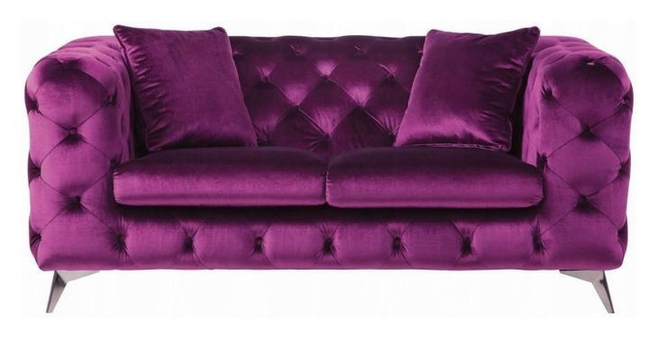 Atronia Purple 72" Loveseat with Pillow