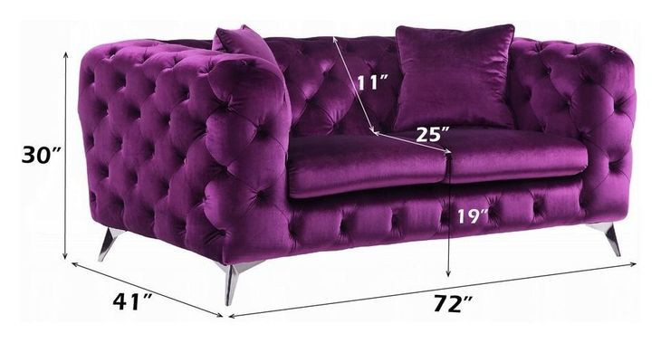 Atronia Purple 72" Loveseat with Pillow