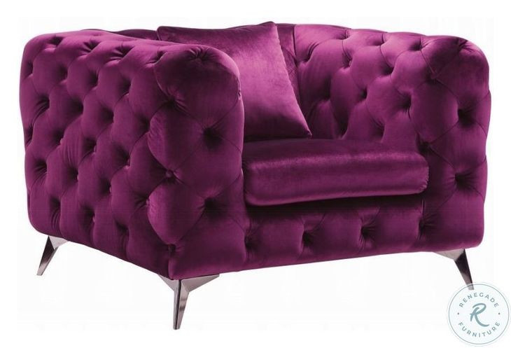 Atronia Purple Velvet Chair