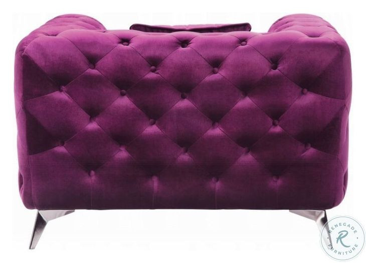 Atronia Purple Velvet Chair
