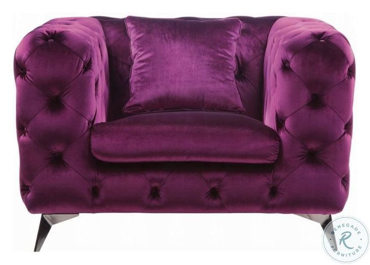 Atronia Purple Velvet Chair