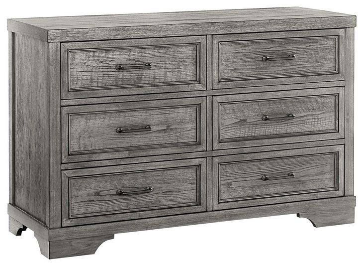 Foundry Brushed Pewter 6 Drawer Dresser