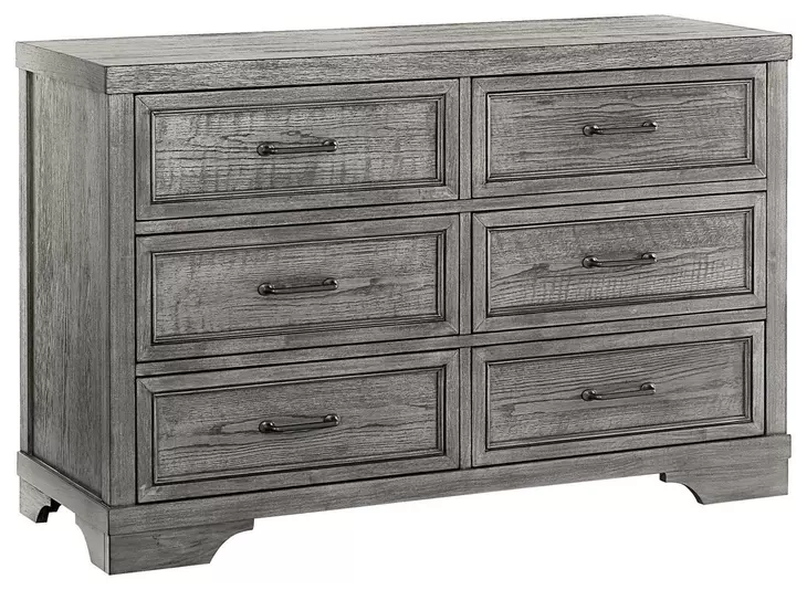 Foundry Brushed Pewter 6 Drawer Dresser