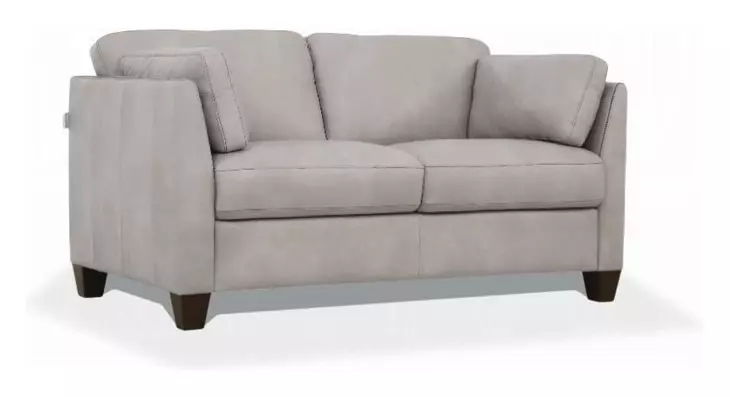 Matias Dusty White Leather 59" Loveseat