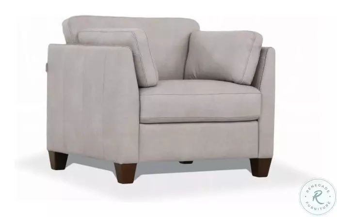 Matias Dusty White Top Grain Leather Chair