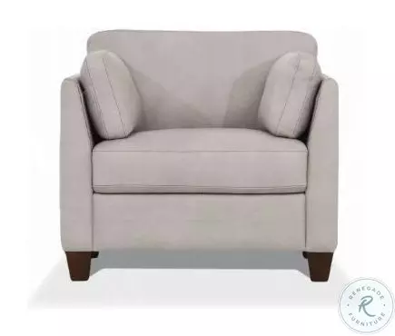 Matias Dusty White Top Grain Leather Chair