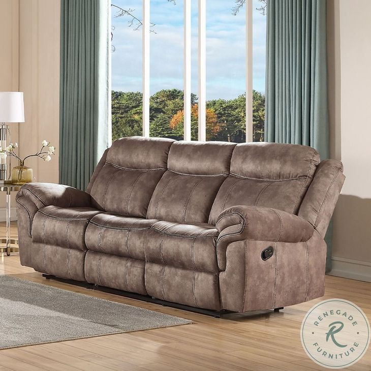 Zubaida Two Tone Chocolate Velvet  78" Reclining Loveseat and Console with USB Charging