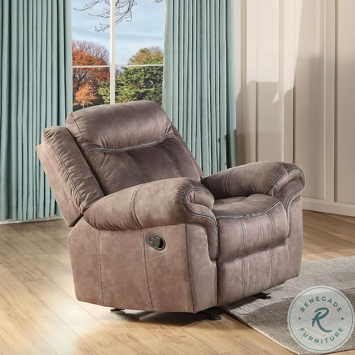 Zubaida Two Tone Chocolate Velvet Glider Recliner