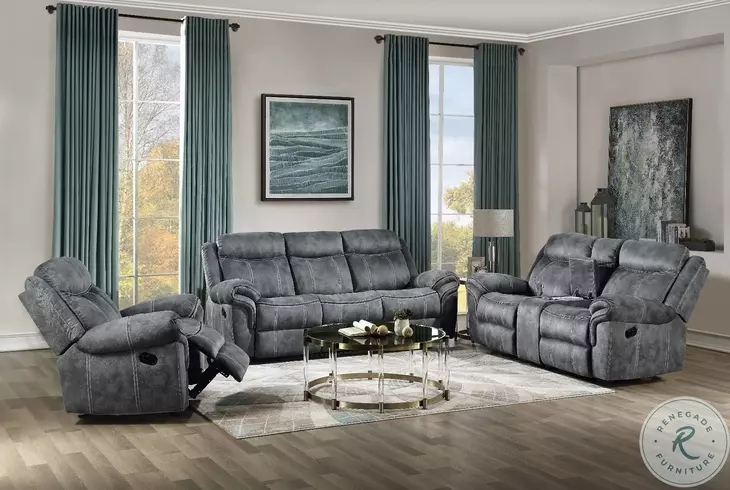 Zubaida Two Tone Gray Velvet Glider Recliner