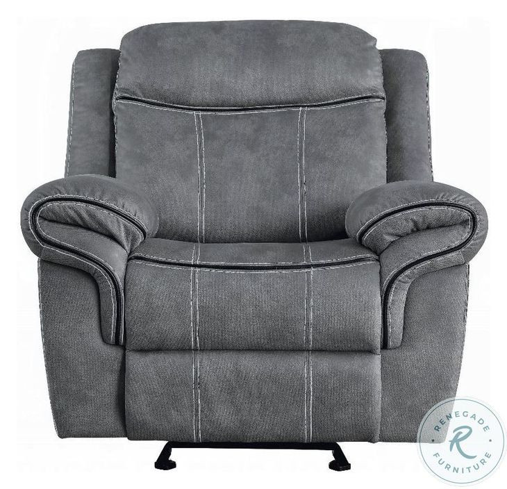 Zubaida Two Tone Gray Velvet Glider Recliner