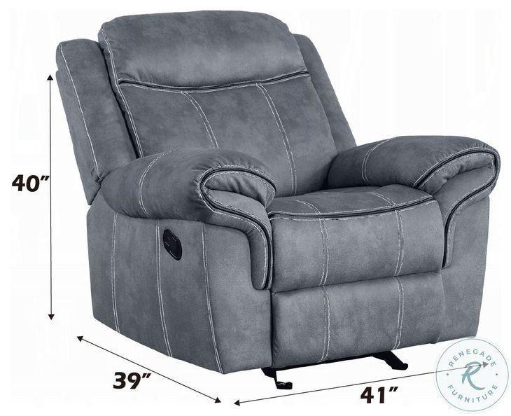 Zubaida Two Tone Gray Velvet Glider Recliner