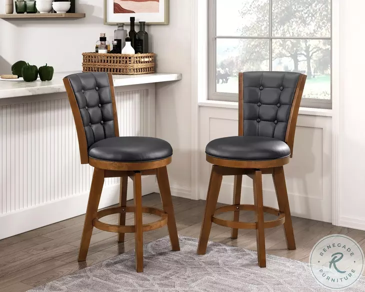 Medford Chestnut Swivel Counter Height Chair Set of 2