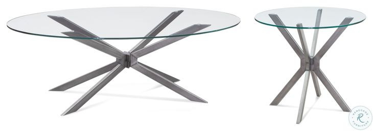 Deen Gunmetal and Clear Glass Console Table