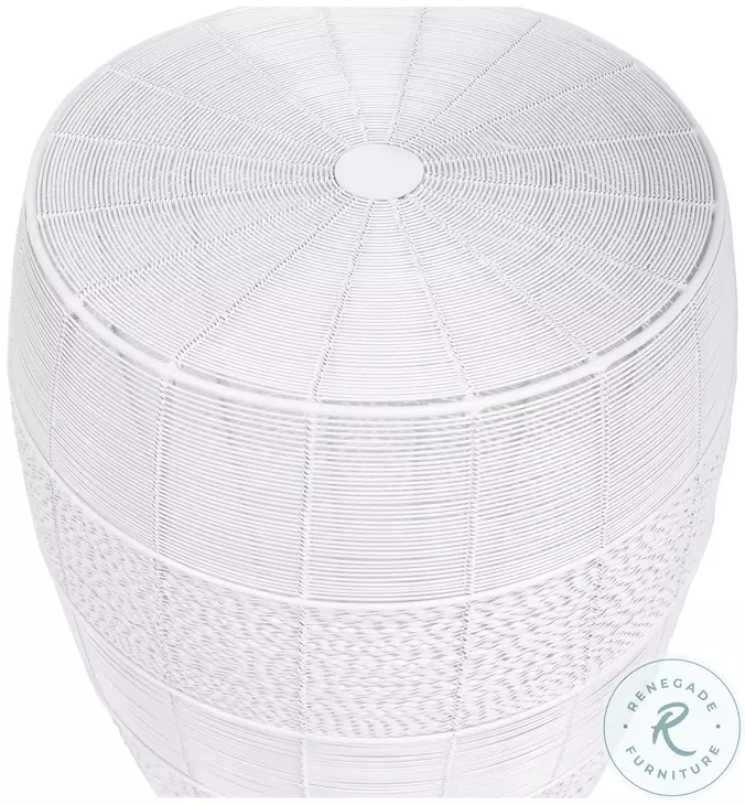 Bellarose White Metal End Table