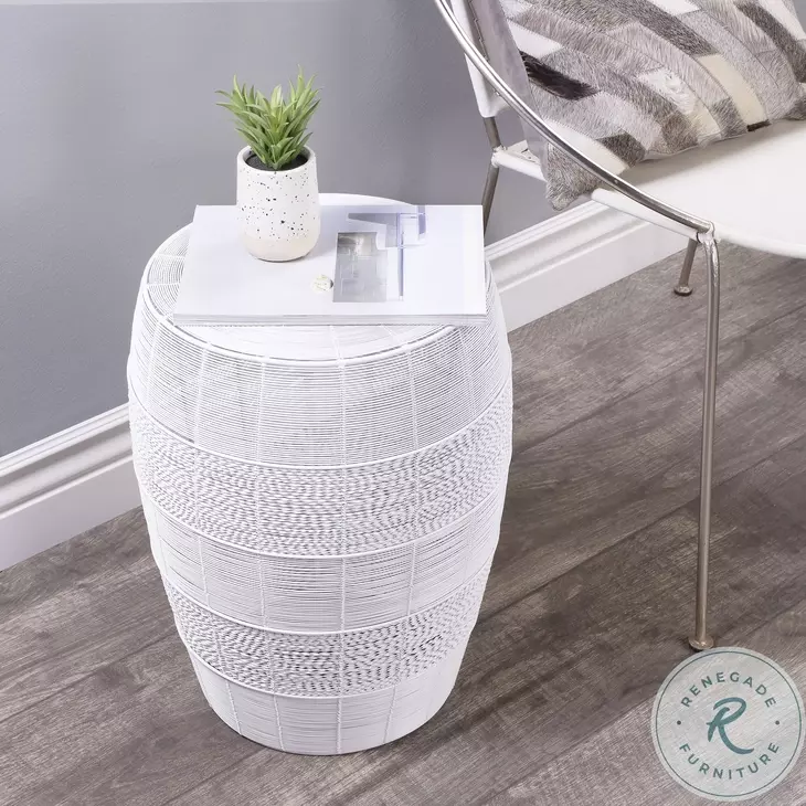 Bellarose White Metal End Table