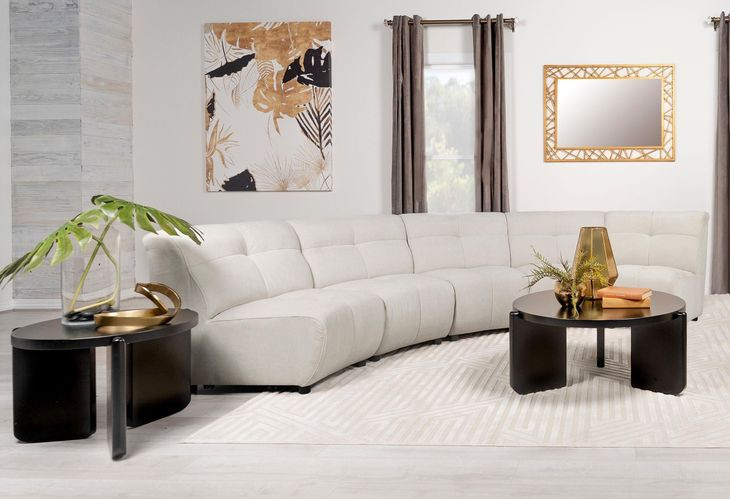 Charlotte Ivory 5 Piece Curved Modular Sectional