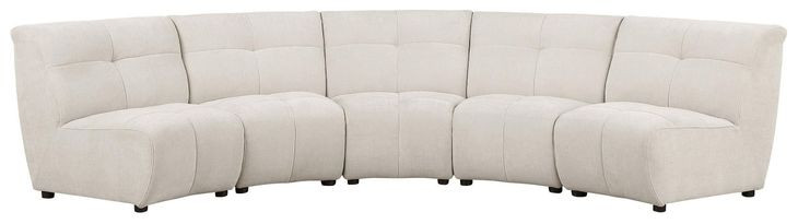 Charlotte Ivory 5 Piece Curved Modular Sectional