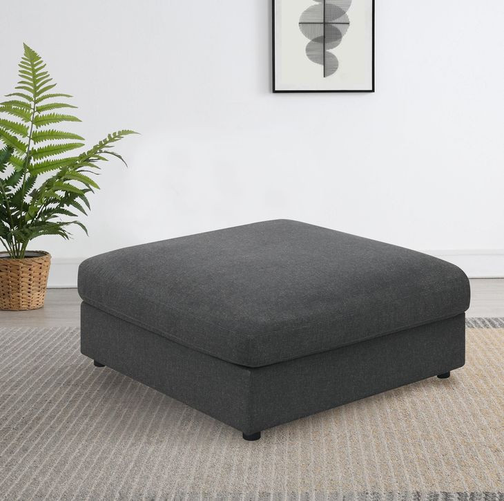Serene Charcoal Ottoman