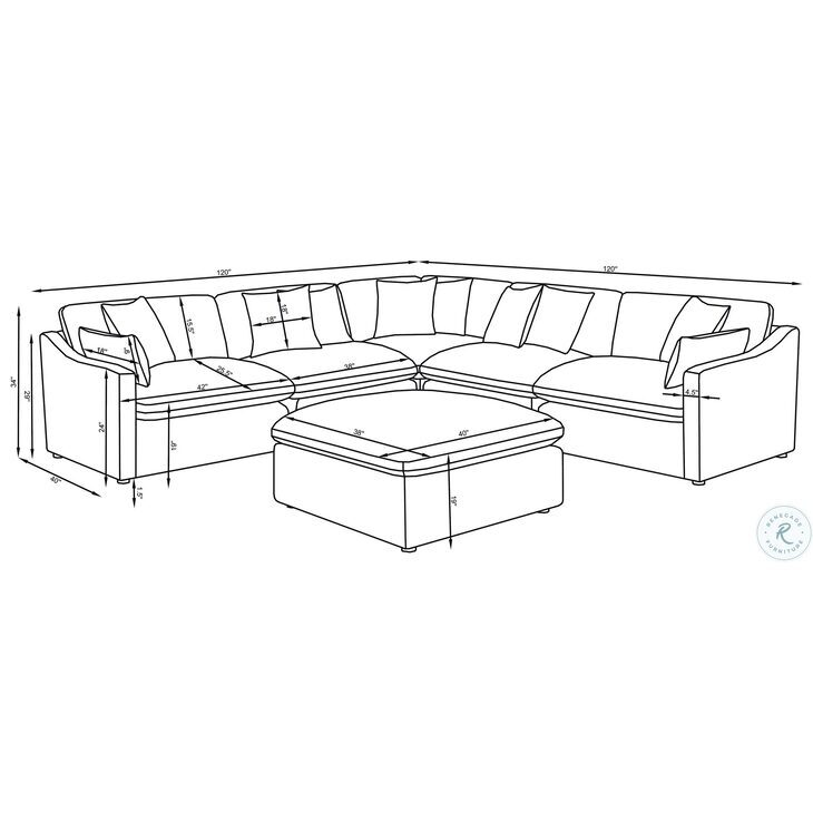 Hobson Charcoal Performance Fabric Modular Sectional from Coaster